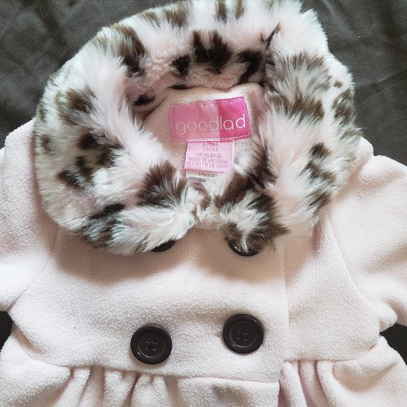 Fancy Pea Coat Sweater Cheetah Print Fur Collar & Cuffs NWOT Good Lad - Picture 3 of 4